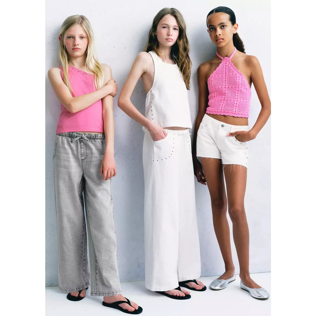 Jean droit à taille élastique gris denim, MANGO KIDS