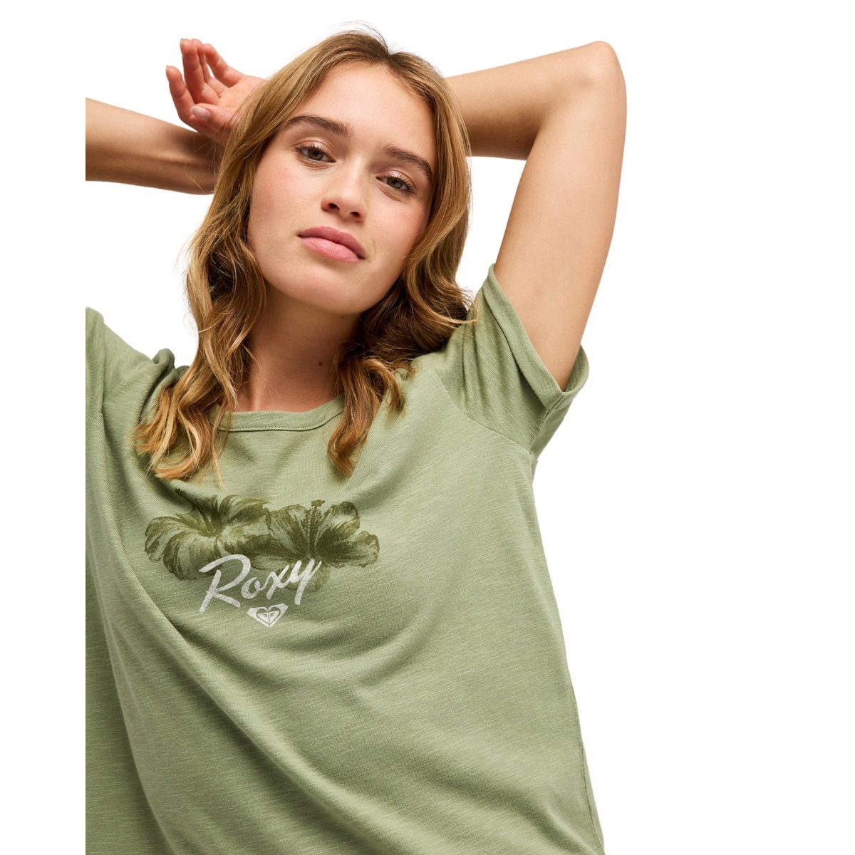 T-Shirt, manches courtes, col rond, . vert oil green, ROXY