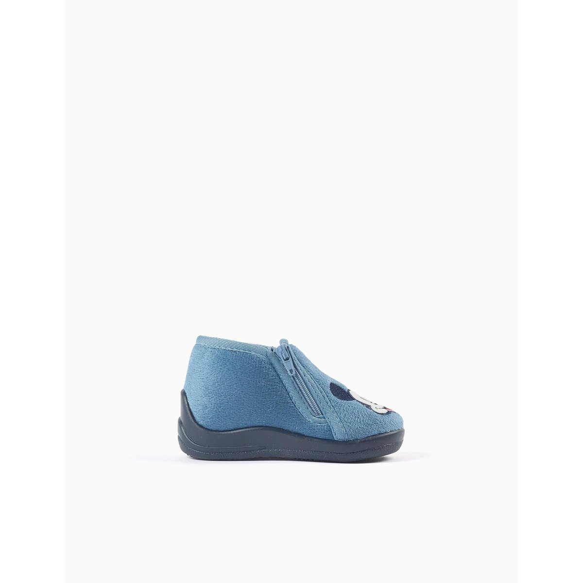 Chaussons en velours avec broderie Mickey bleu, ZIPPY