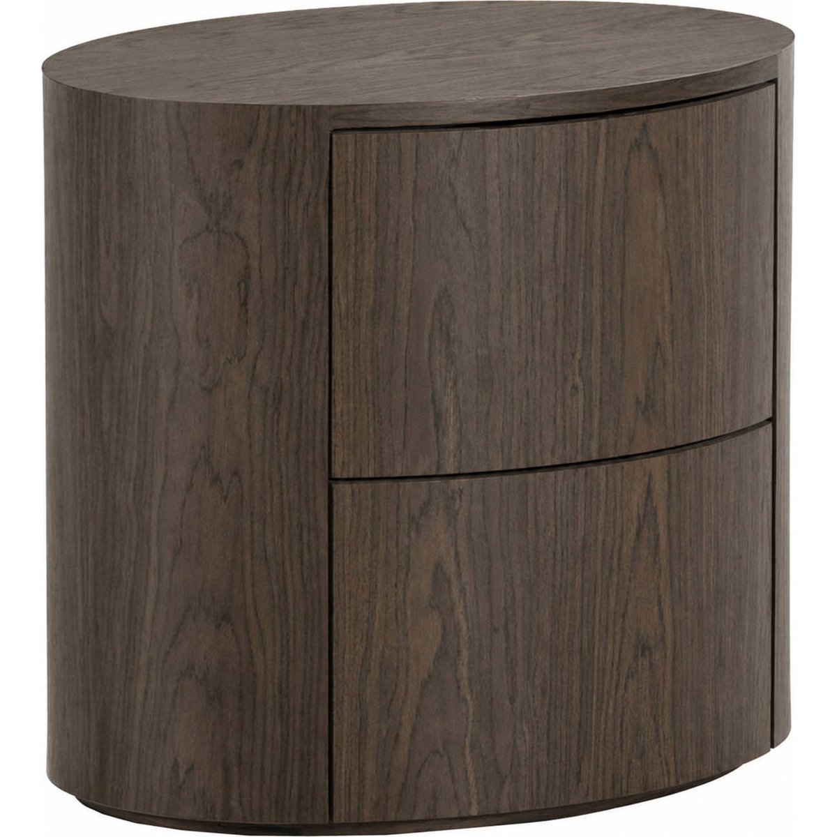Table de chevet arrondie en bois marron foncé, RECOLLECTION