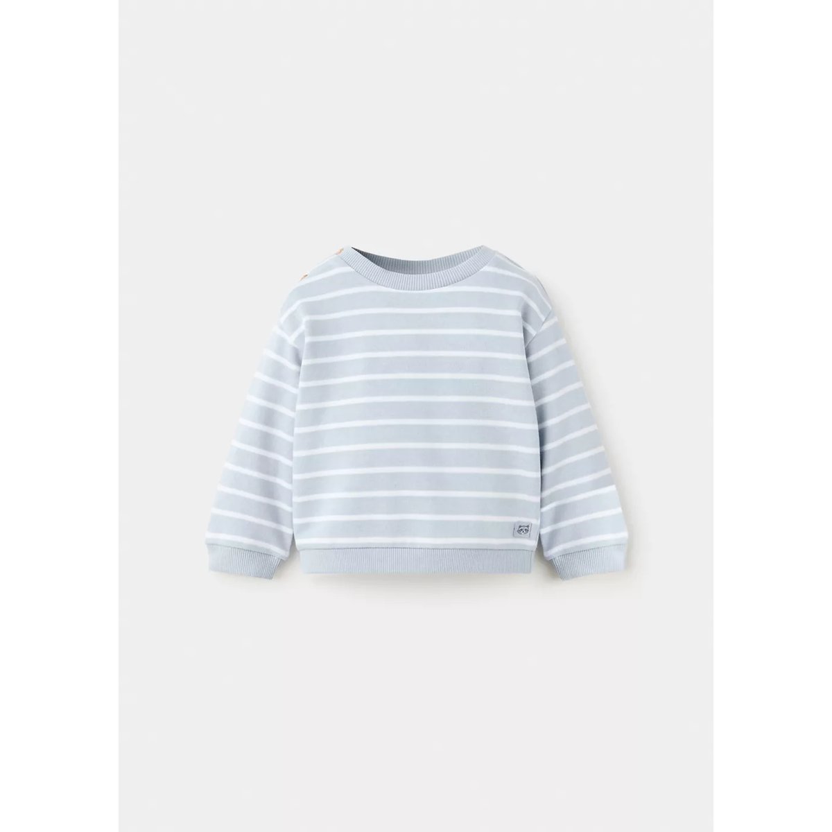 Sweat-shirt coton rayures bleu ciel, MANGO BABY