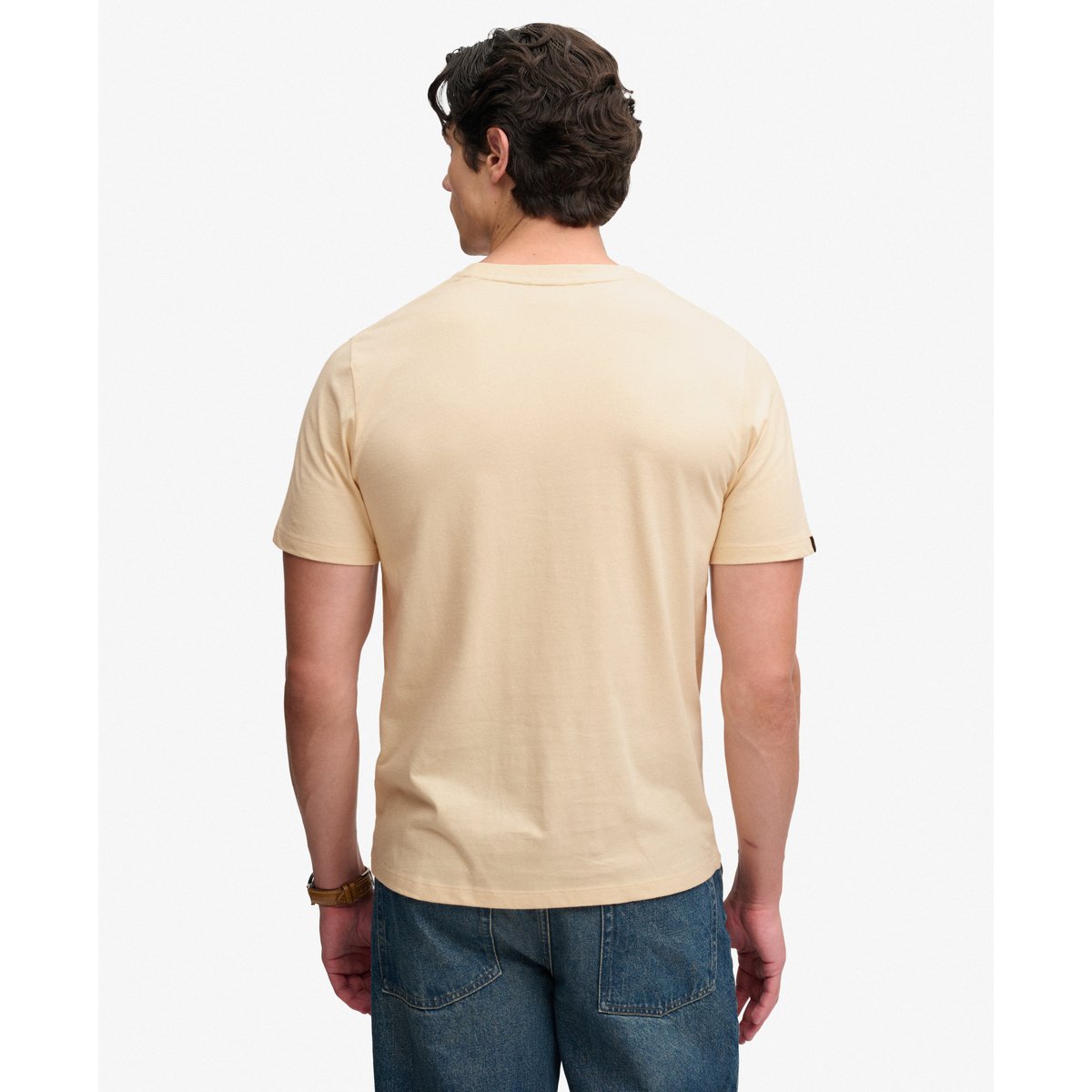T-shirt Heritage Script Coupe Décontractée beige avoine, SUPERDRY