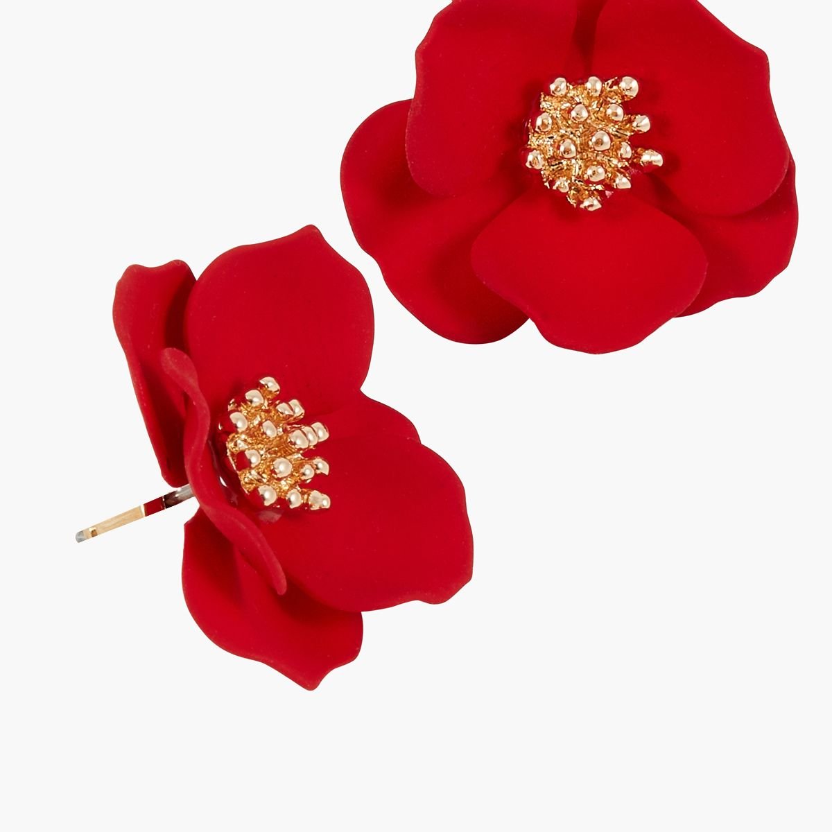 Boucles d'oreilles fleurs rouges rouge, BALABOOSTE