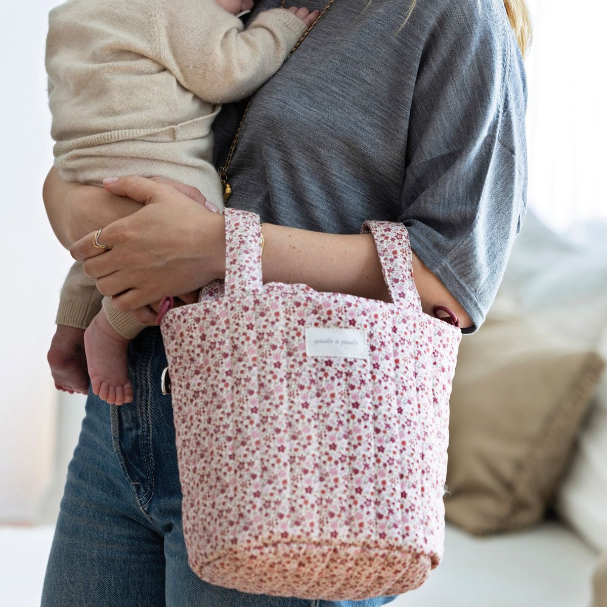Sac Bucket Cherry Fleurs mauve, PASITO A PASITO
