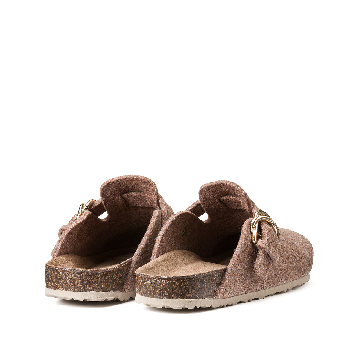 Mules de fieltro marrón, LA REDOUTE COLLECTIONS