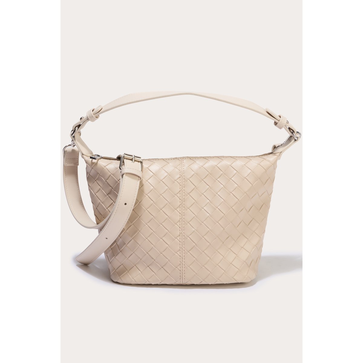 Sac tressé effet chiné beige, CACHE CACHE