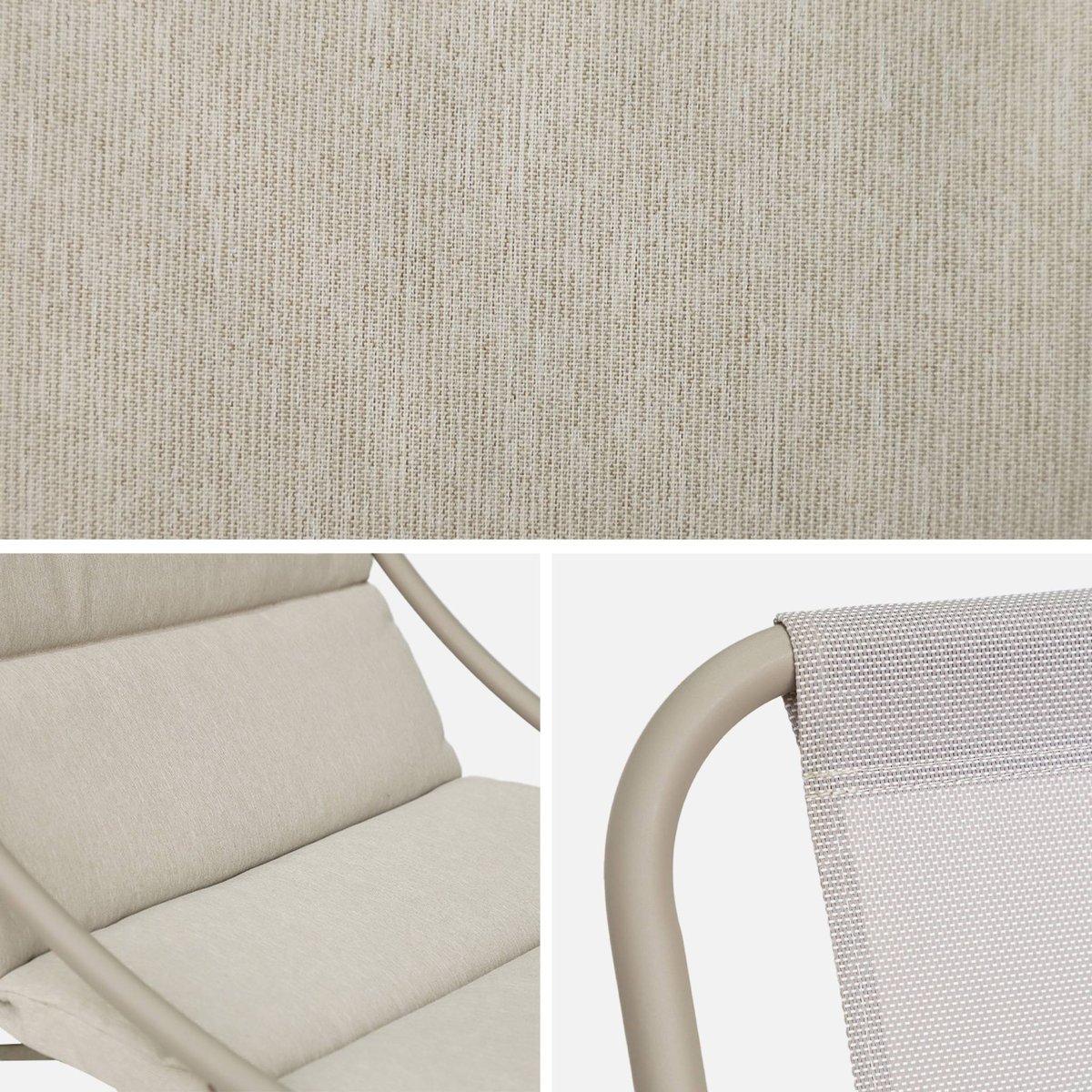 Fauteuil relax acier (lot de 2) EDENA beige, SWEEEK