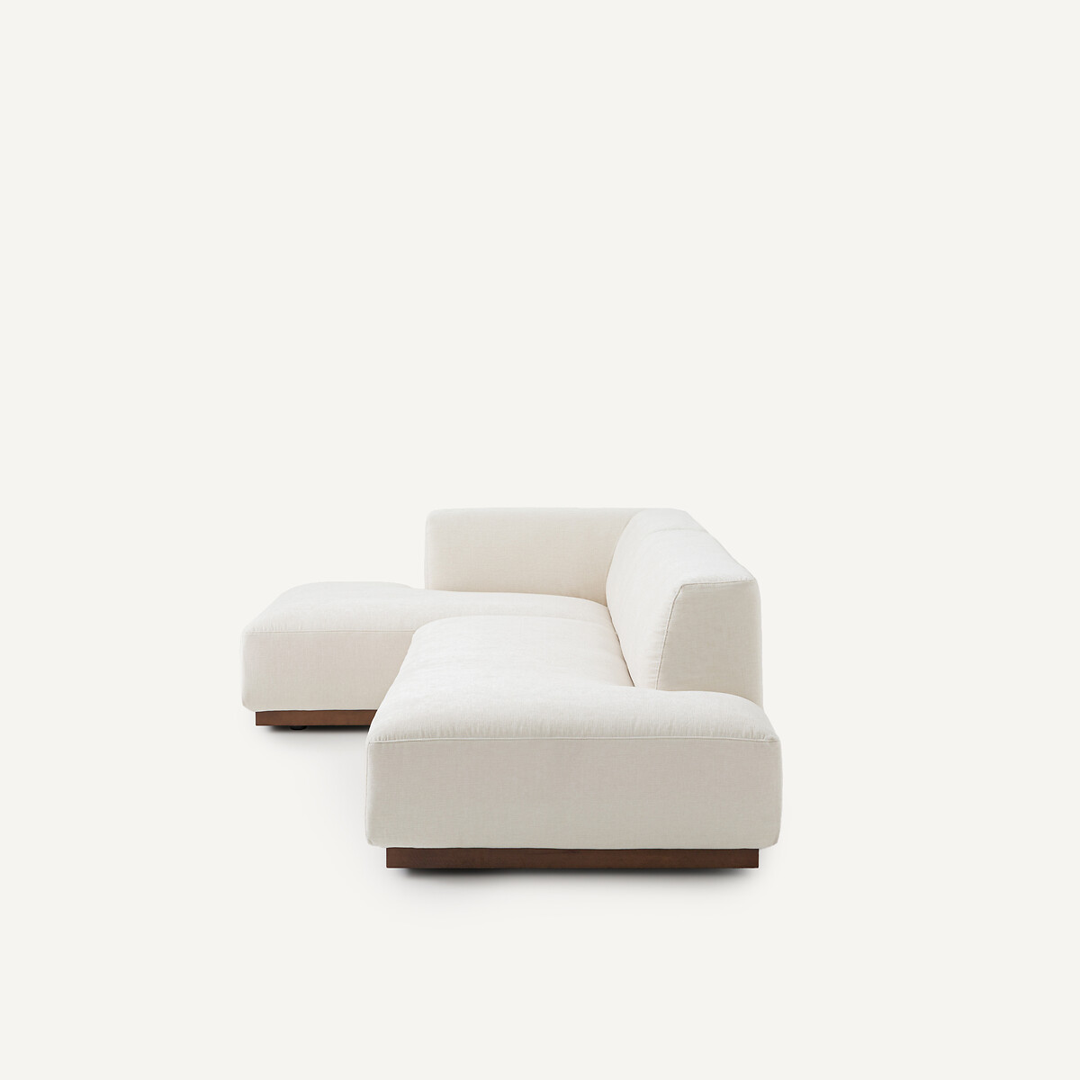 Canapé d'angle gauche velours chenille, Jacopo blanc, AM.PM