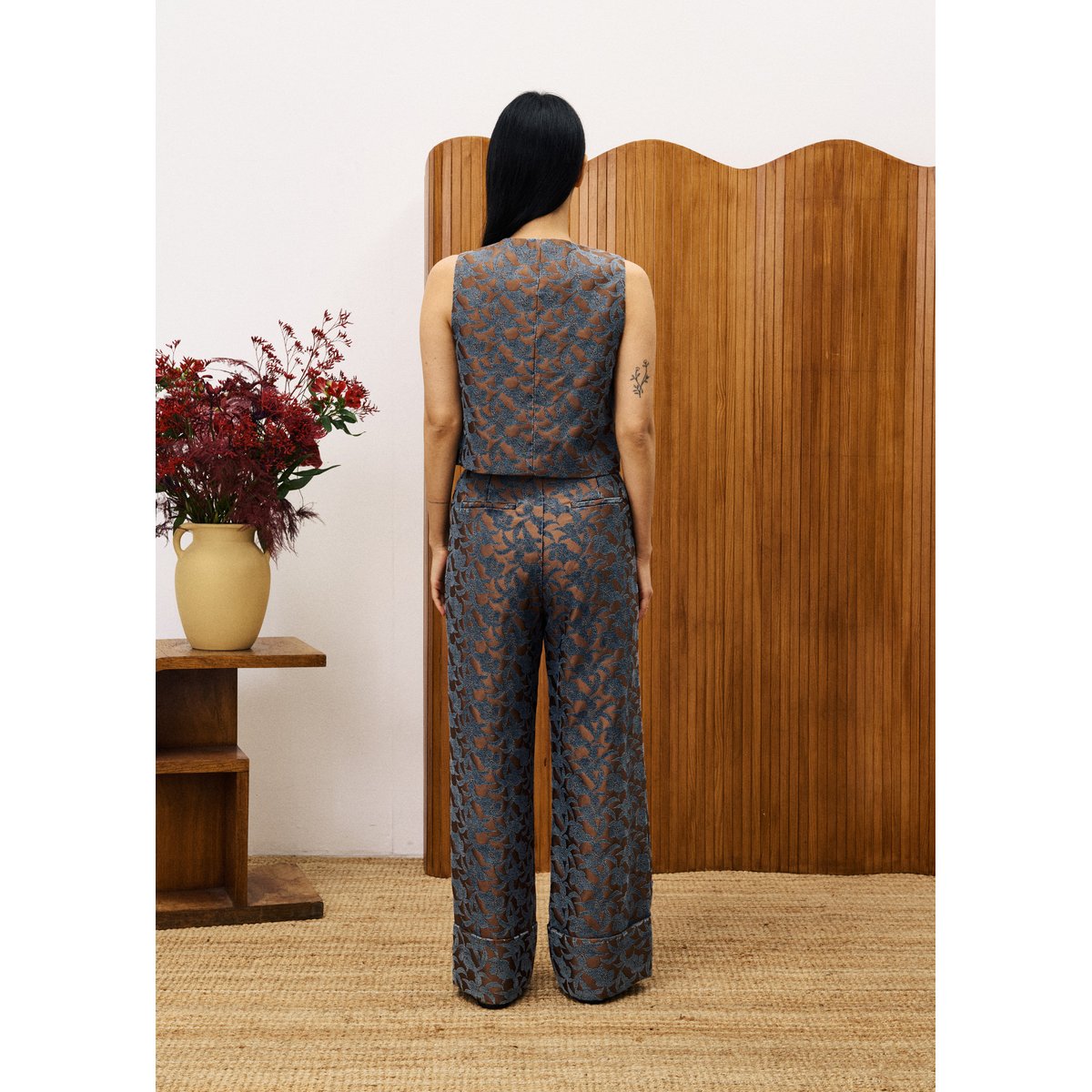 Gilet Costume  en coton GARY marron glace, FRNCH