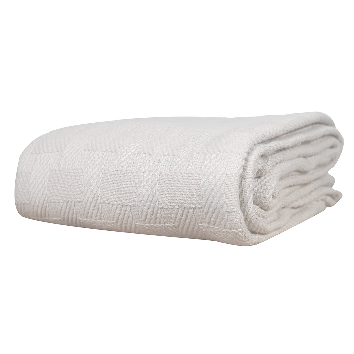 Couvre lit en coton doux SARANDA ecru, SENSEI MAISON
