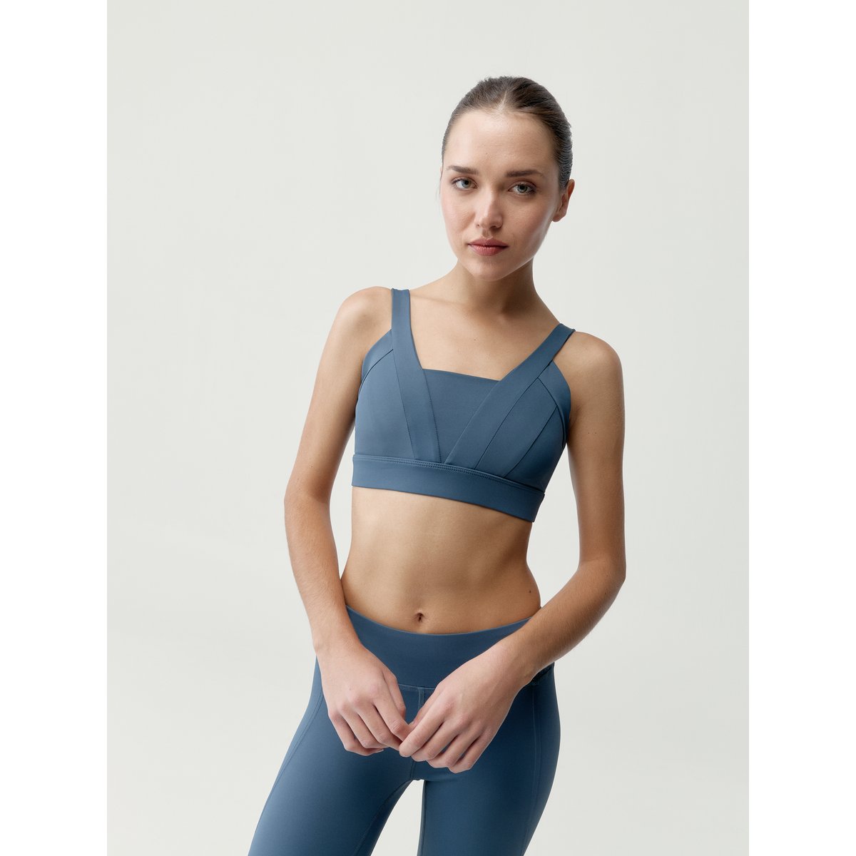 Brassière de Sport Performance Fixation Haute MADABA bleu-gris, BORN