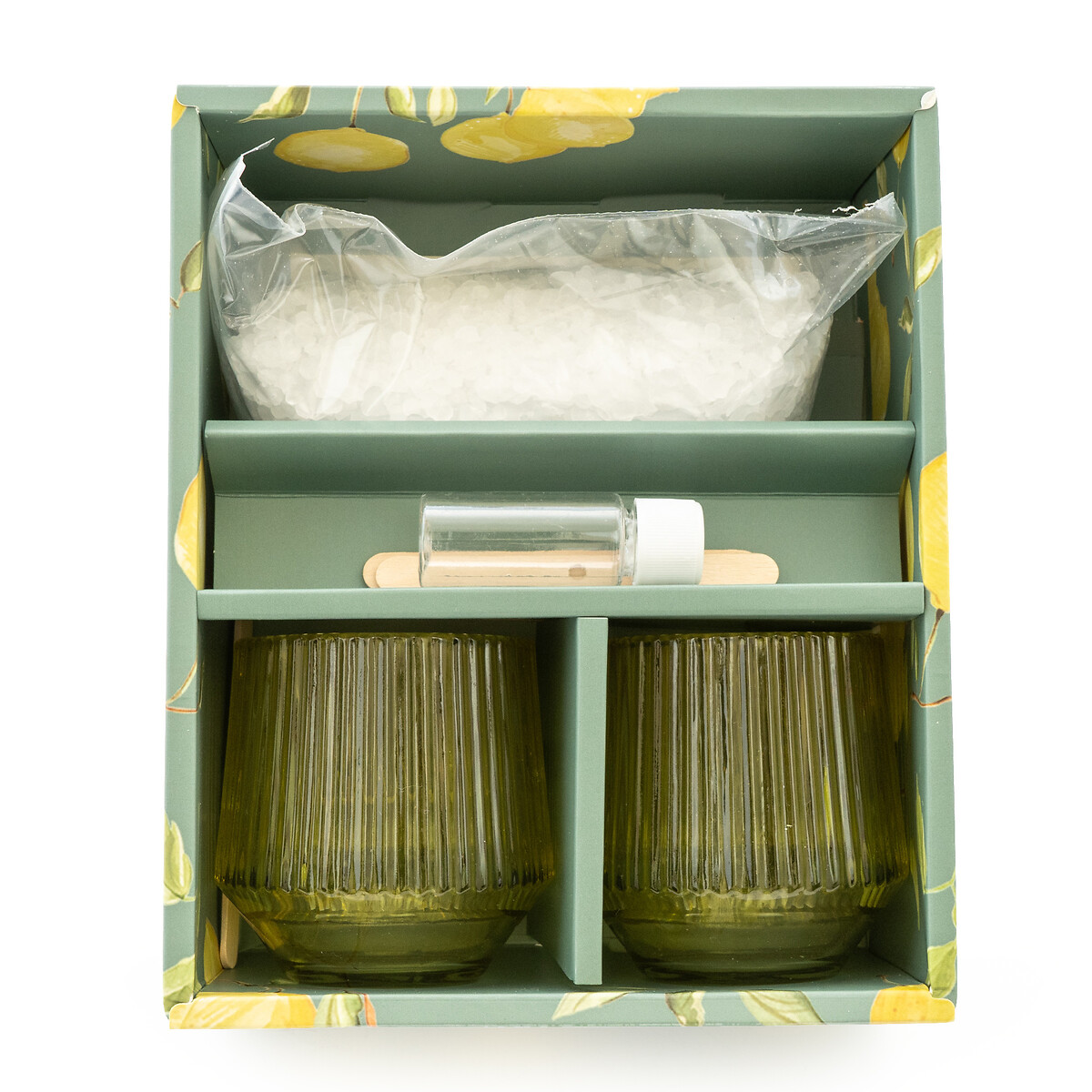 Sicilian Orchard Candle Making Kit in Mediterranean Lemon Grove Scent green, SO'HOME