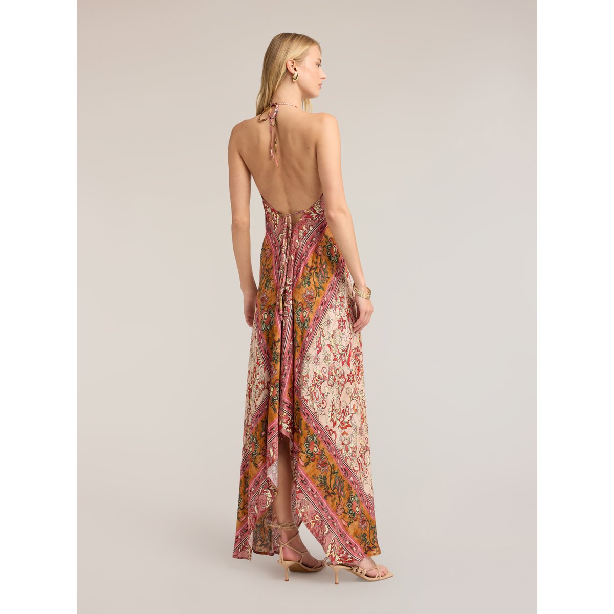 Robe longue imprimée rose, MOTIVI