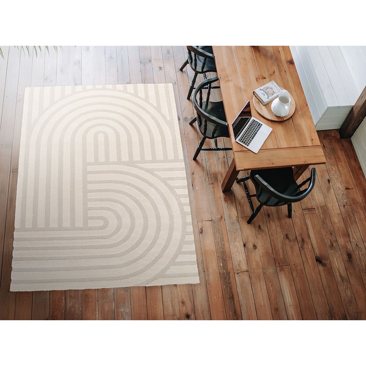 Tapis poils courts style , SHYLO beige, BOBOCHIC