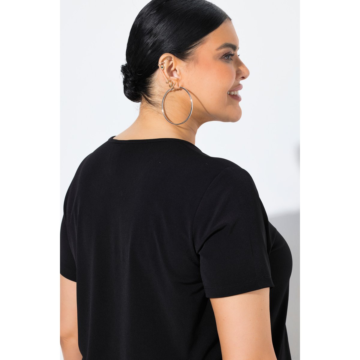 T-shirt long noir, ULLA POPKEN