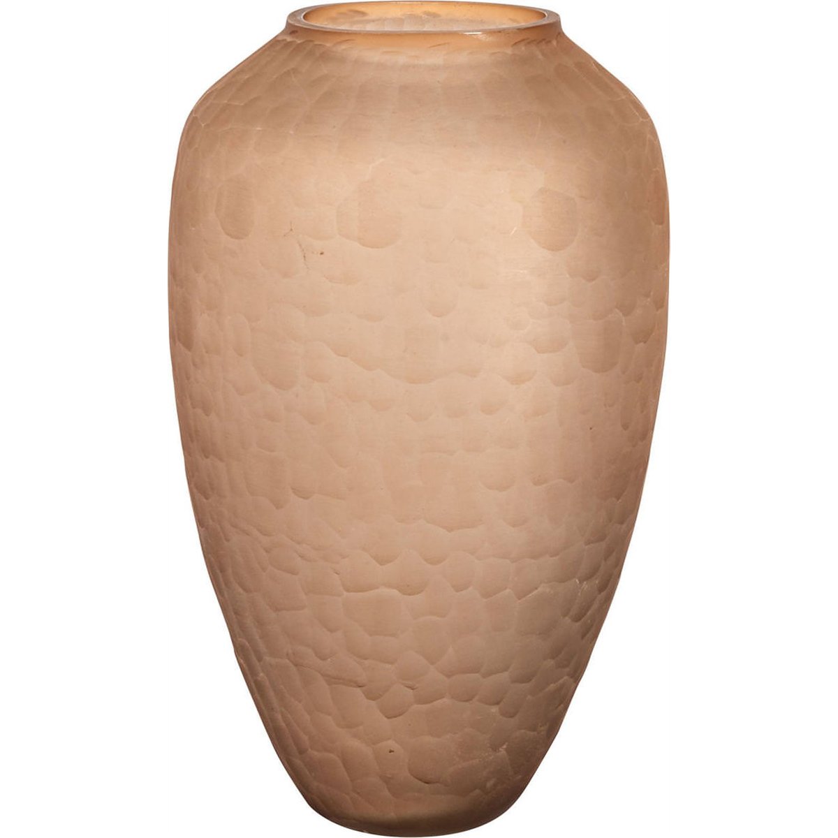 Vase en verre au relief martelé marron, RECOLLECTION