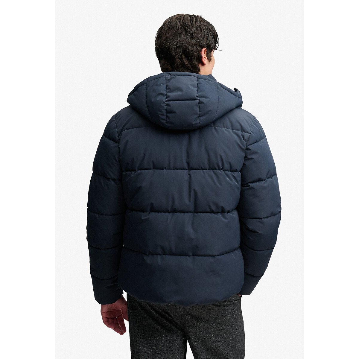Piumino di alta qualità, con cappuccio rimovibile blu marino, SUPERDRY