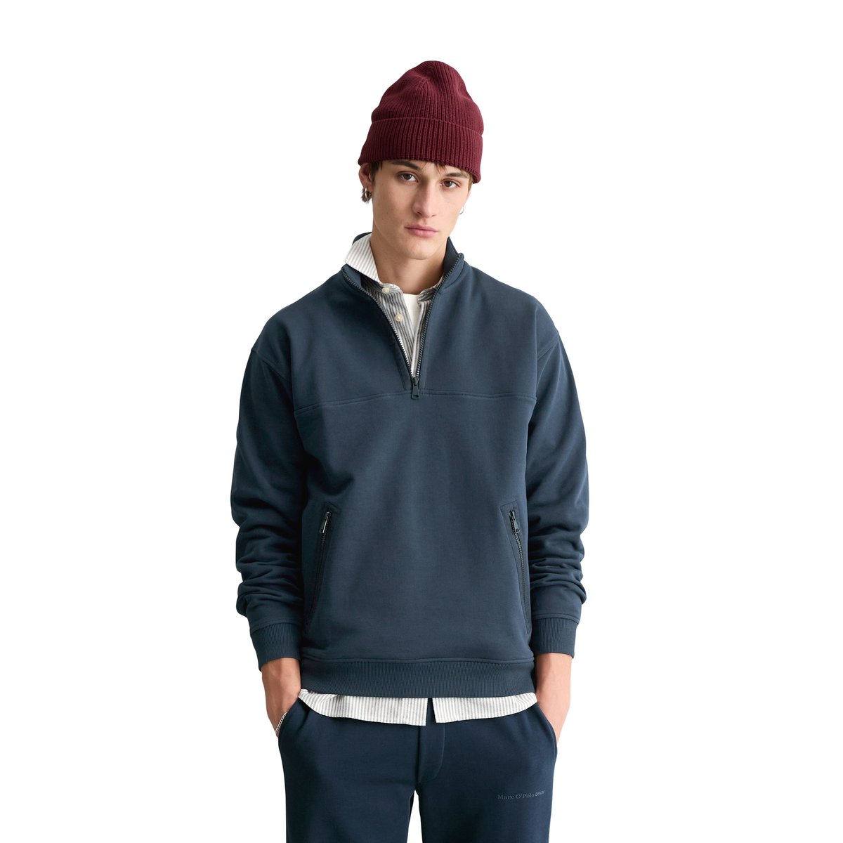 Sweattroyer relaxed en coton bio doux bleu foncé, MARC O’POLO DENIM