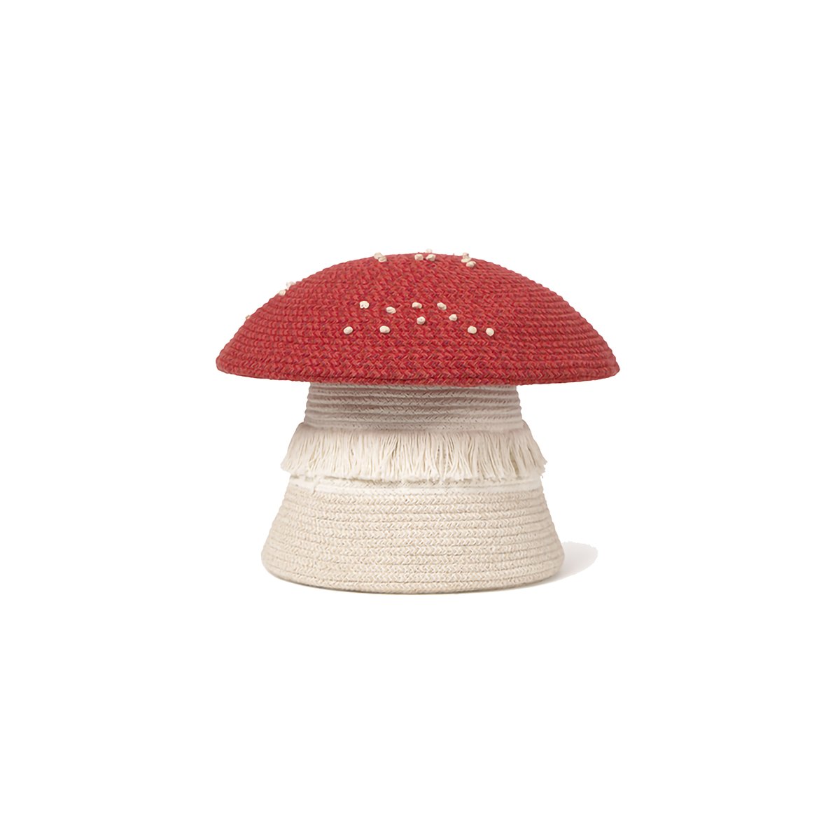Champignons en panier BACK TO SCHOOL rouge, terre cuite neuve, aubergine, rouge vintage, rouge érable, ivoire, naturel, LORENA CANALS