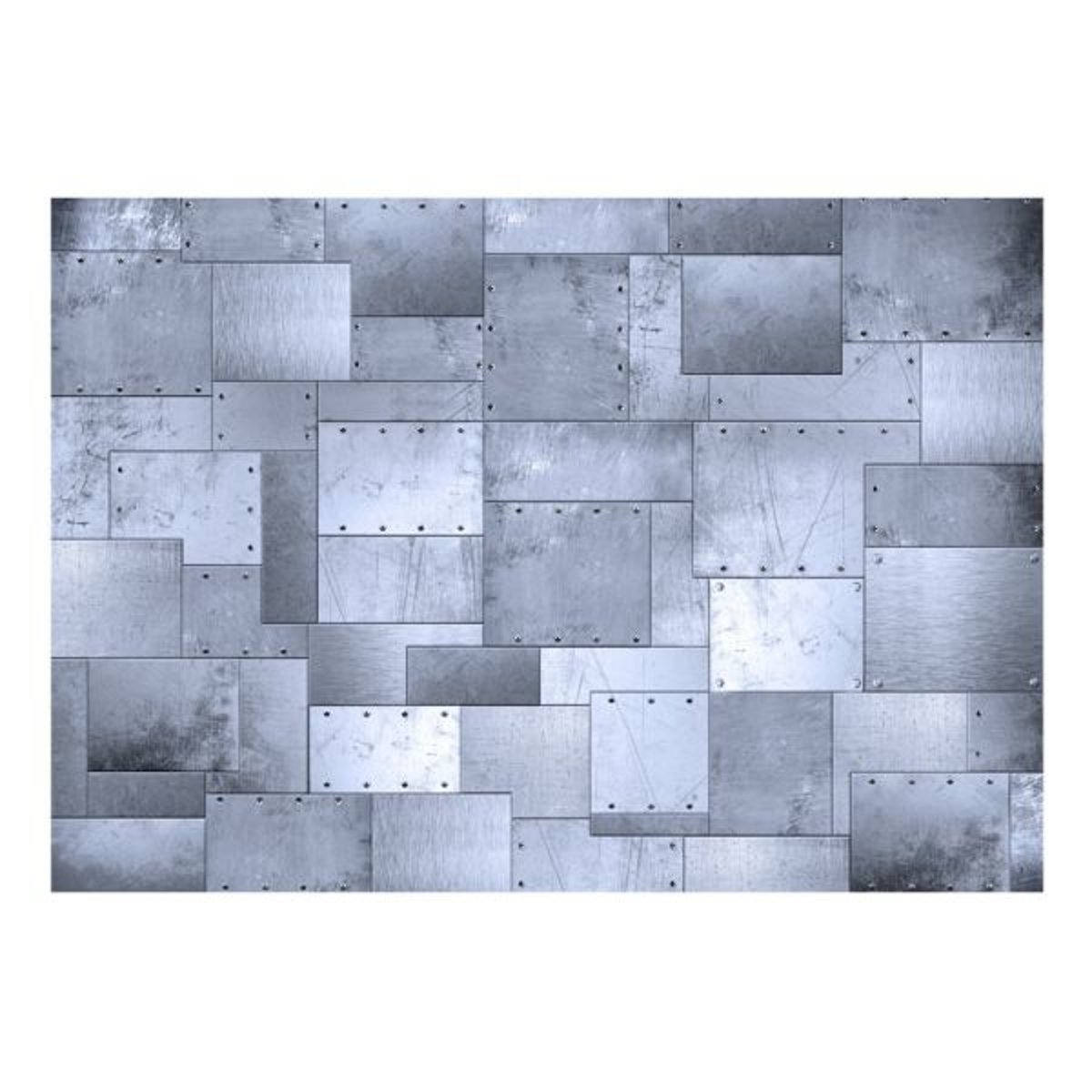 Papier peint intissé panoramique Abstractions Industrial mosaic gris / argent, EDEN