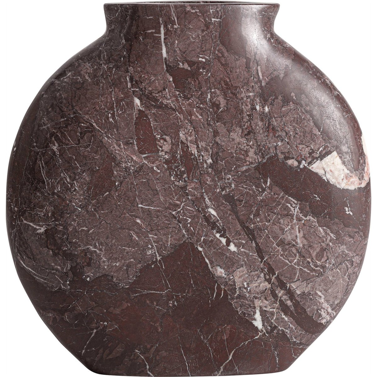 Vase en marbre contemporain marron marbré, RECOLLECTION