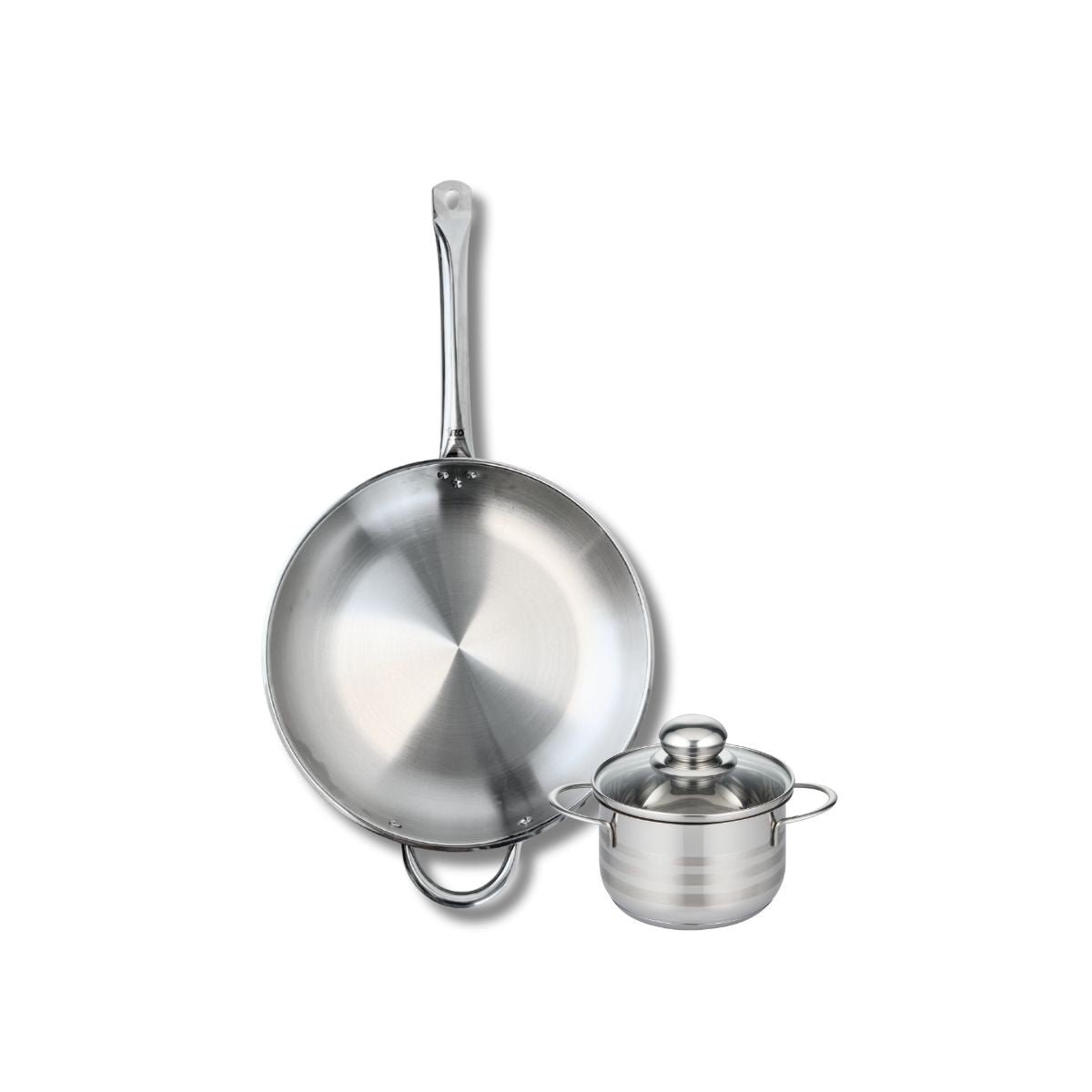 Batterie de cuisine 1 poêle 32cm + 1 faitout 14cm PROFI BRILLANT gris, ELO