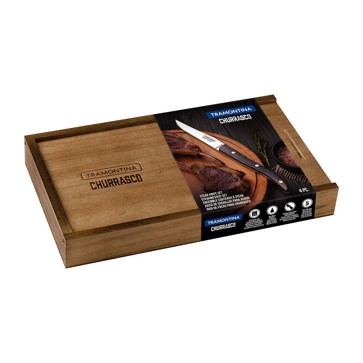 Conjunto de facas Paisano (4 peças), Tramontina inox, TRAMONTINA