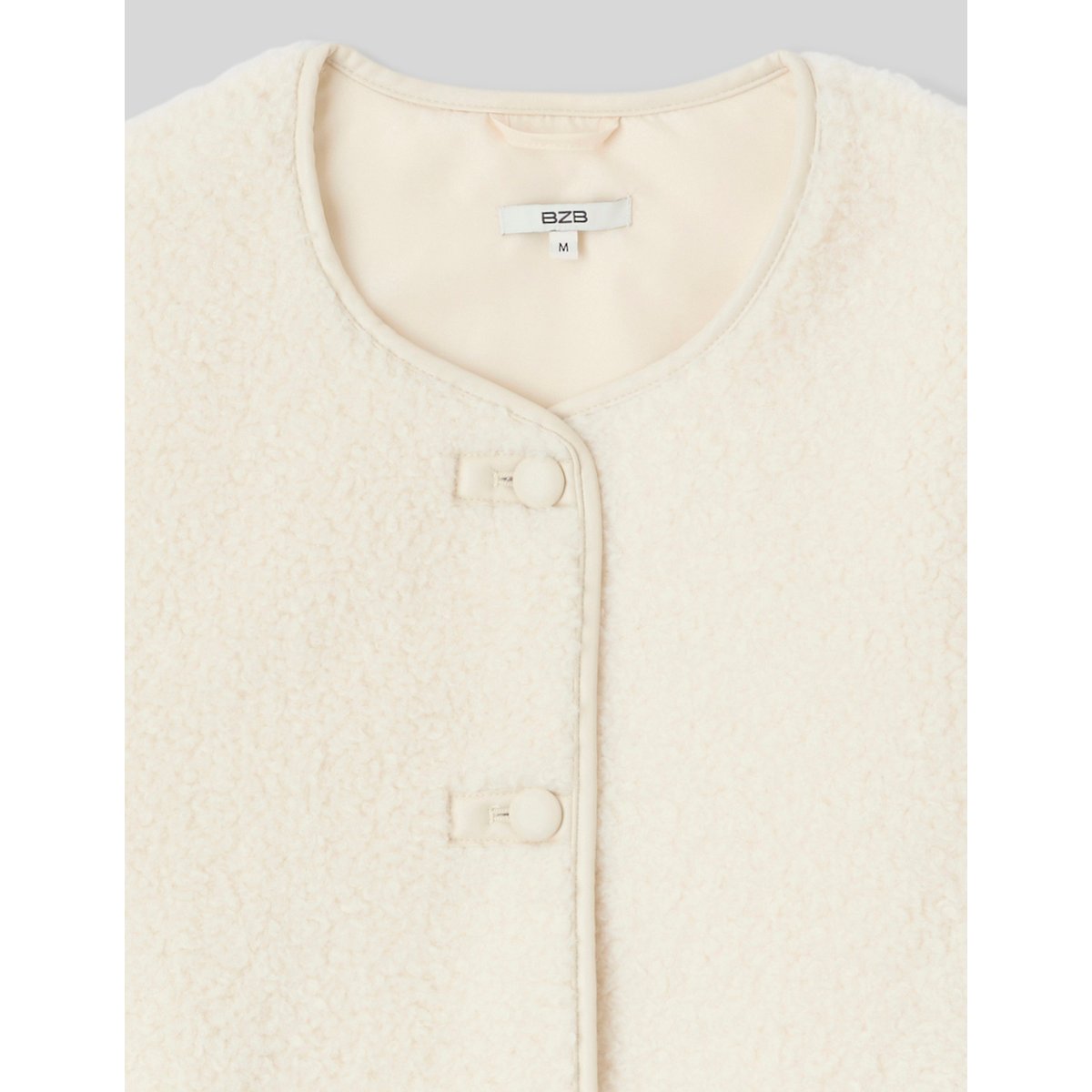 Gilet sans manches sherpa blanc écru, BZB