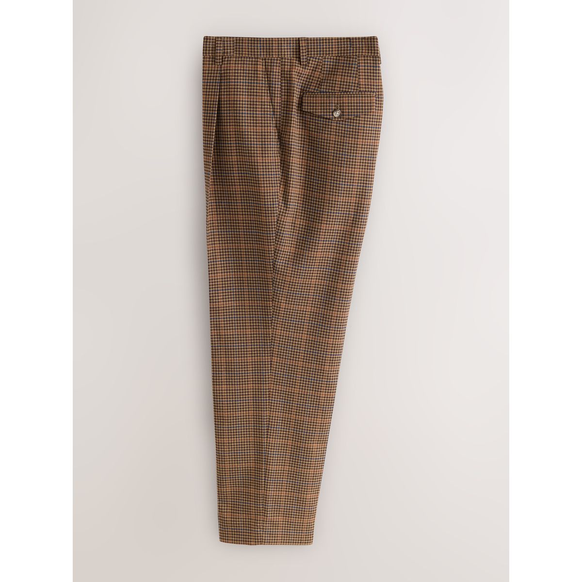 Pantalon de costume ajusté à carreaux marron, NEXT