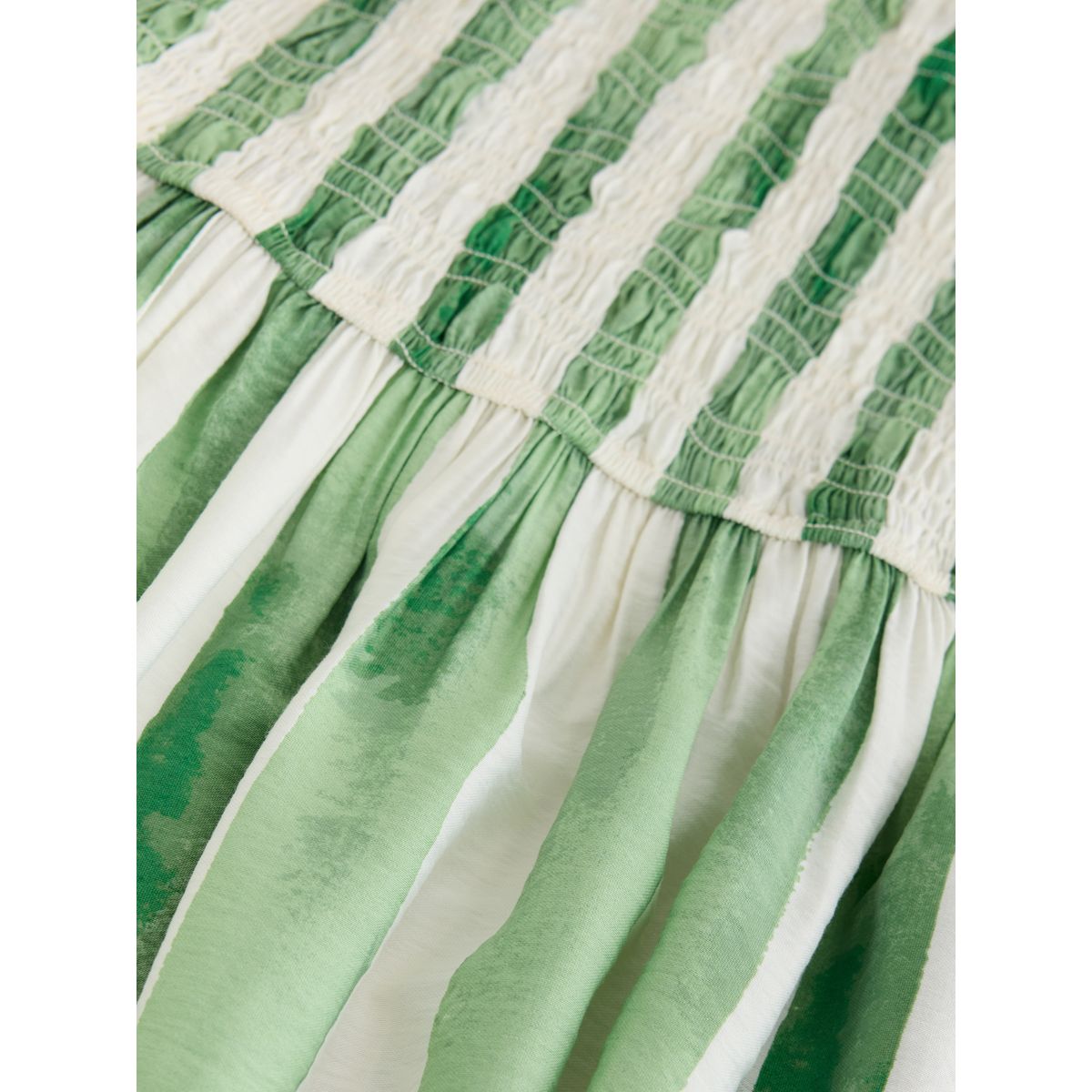 Robe longue à corsage froncé nouer vert à rayures, NEXT