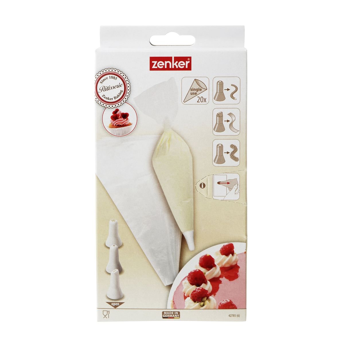 Ensemble de 40 poches à douille et 6 embouts SMART PASTRY transparent, ZENKER