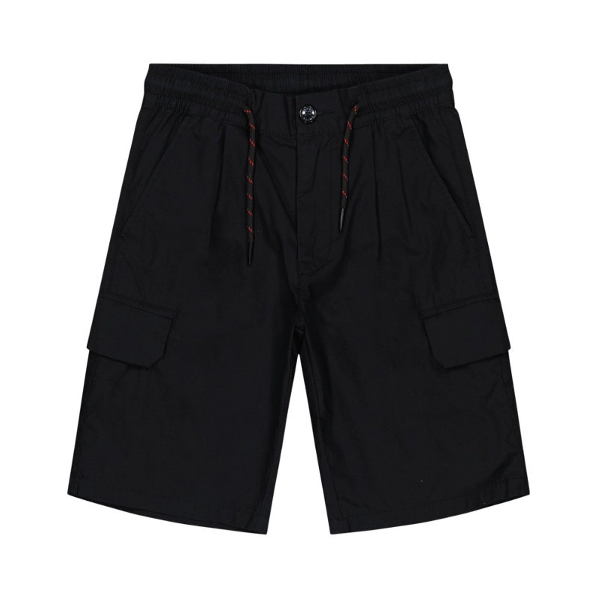 Short cargo en coton noir avec une coupe droite et une taille élastiquée noir, TEDDY SMITH