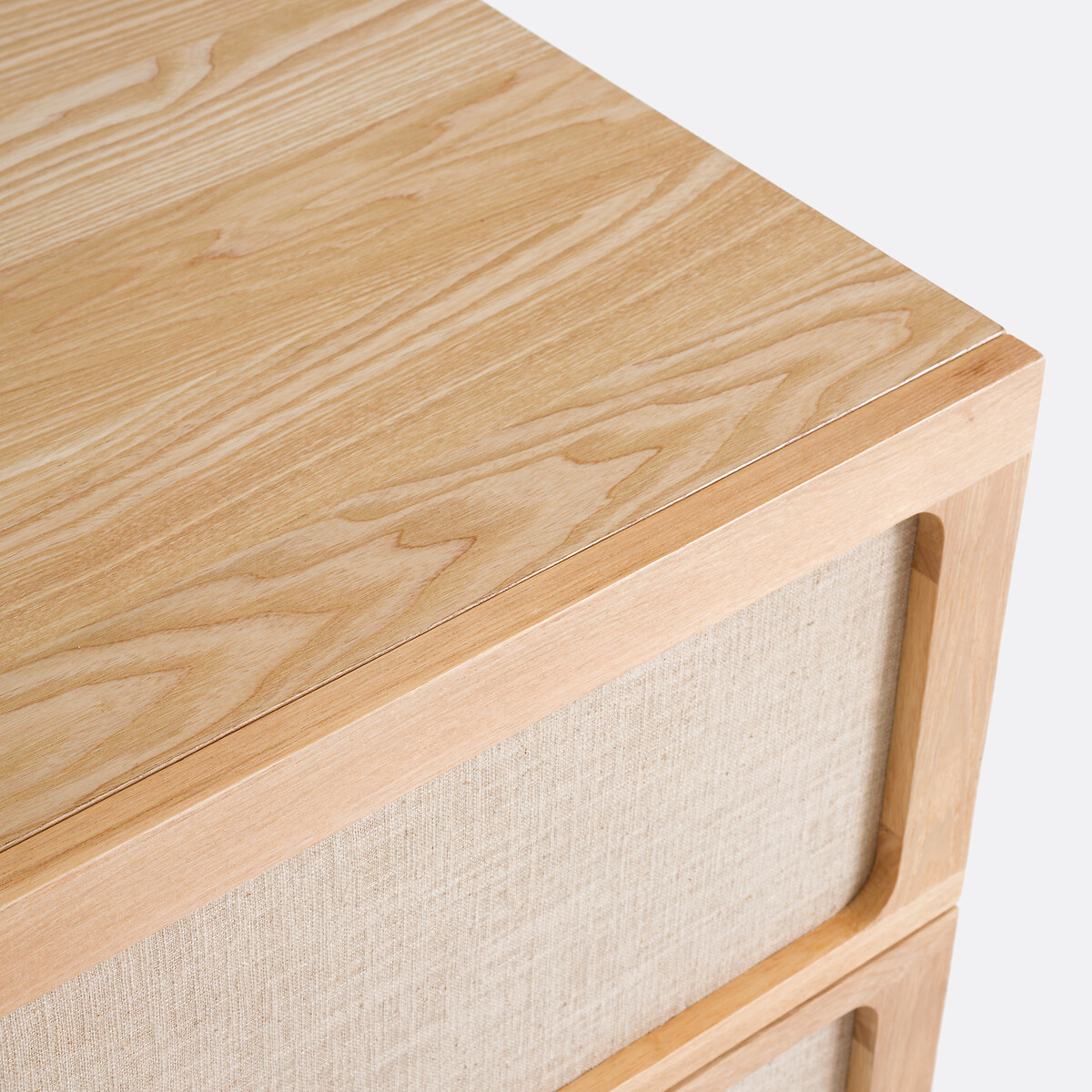 Commode 3 tiroirs, plaqué frêne et lin, Esmara teinté chêne /lin, LA REDOUTE INTERIEURS
