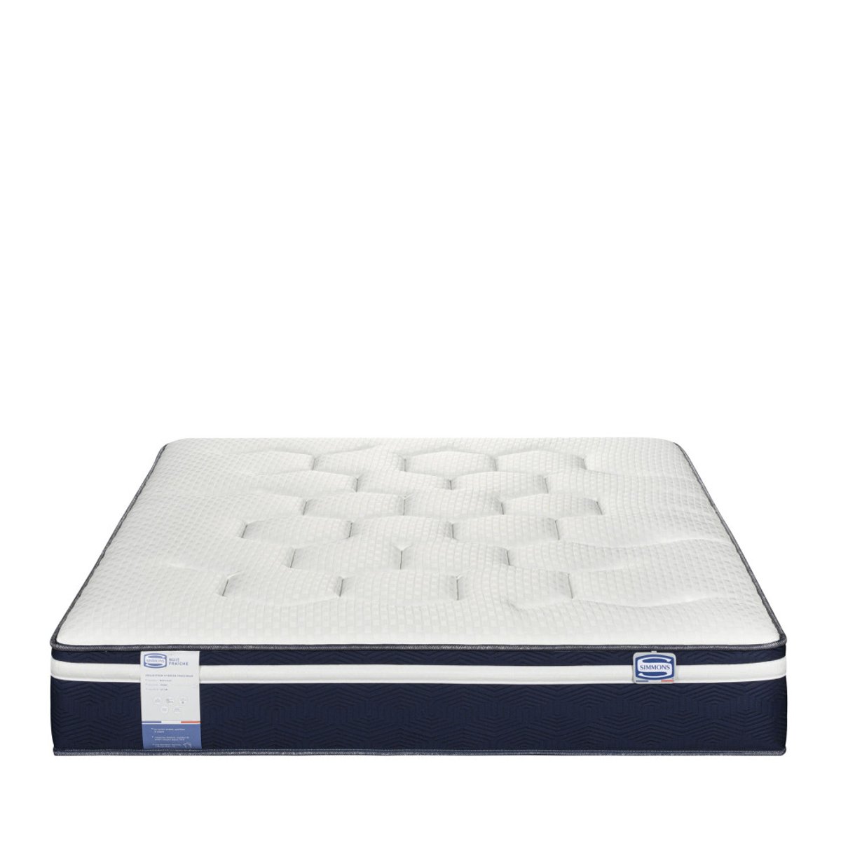 Matelas Hybride fraîcheur 100% ressorts, accueil moelleux- NUIT FRAÎCHE couleur unique, SIMMONS