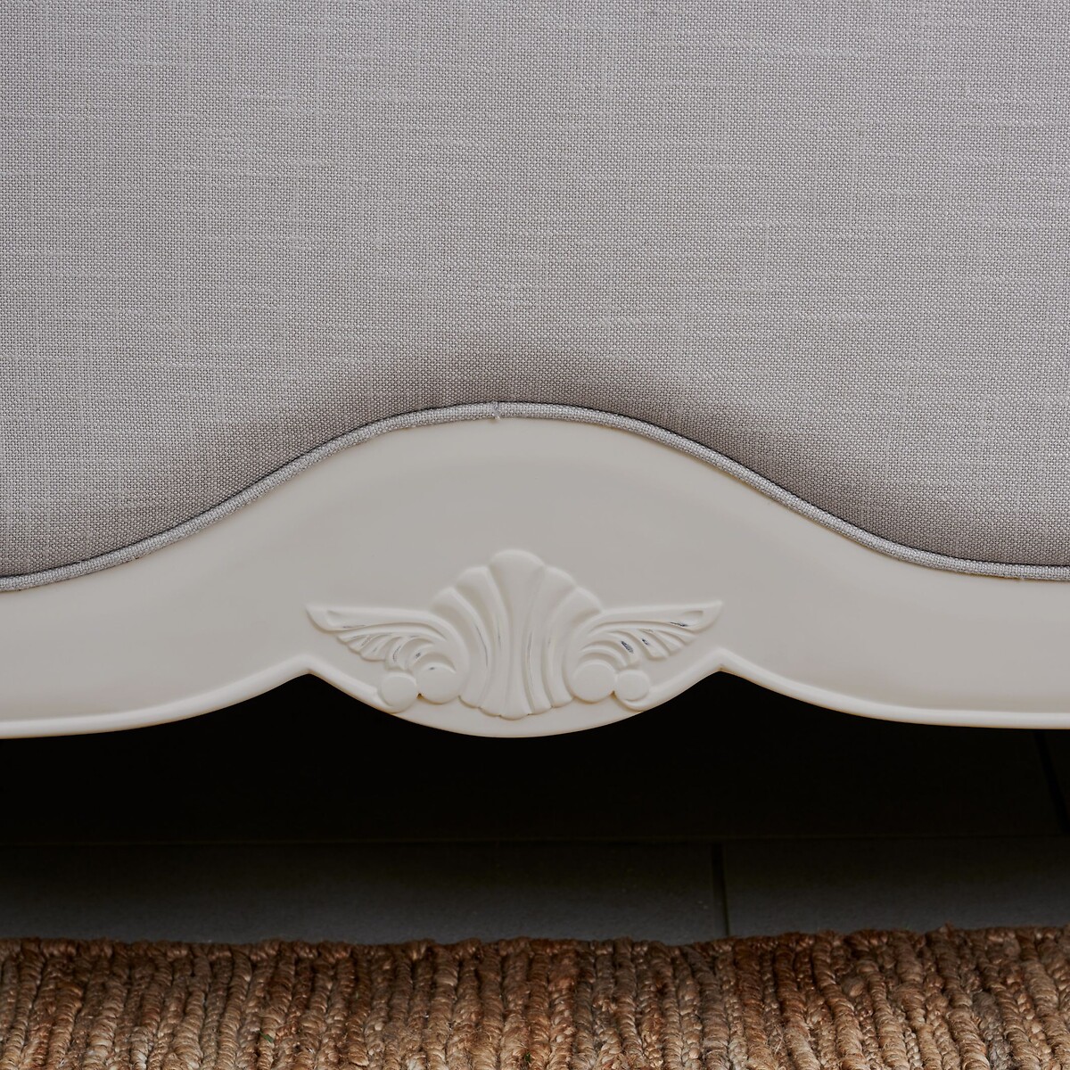 Etienne French-Vintage Upholstered Bed grey white , WILLIS & GAMBIER