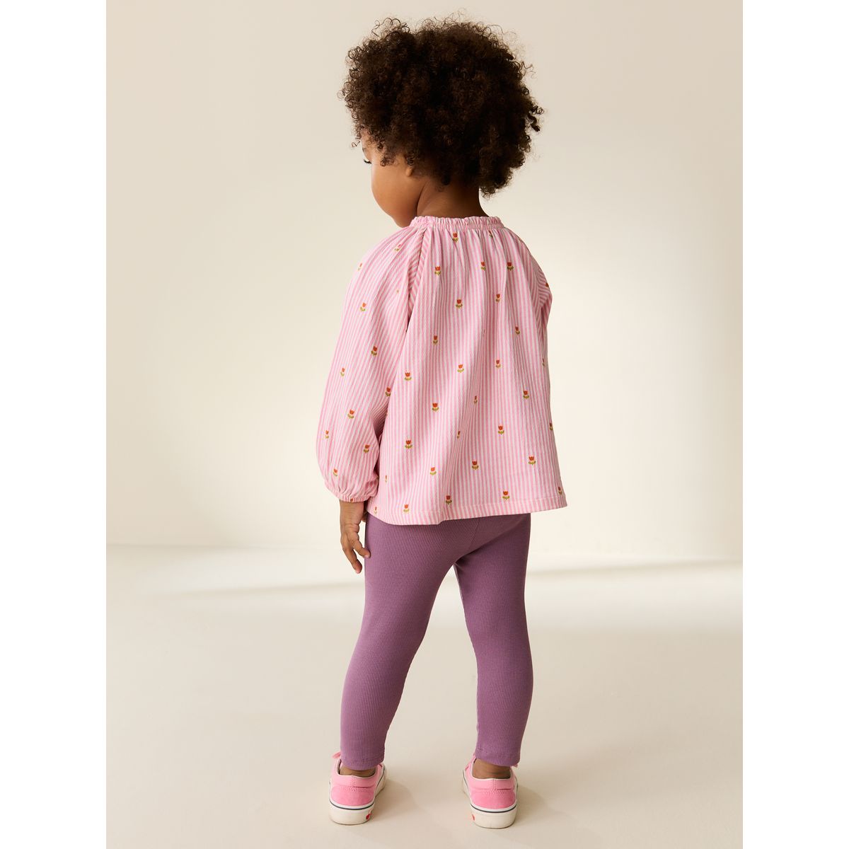 Chemisier manches longues et leggings rose motif fleurs, NEXT