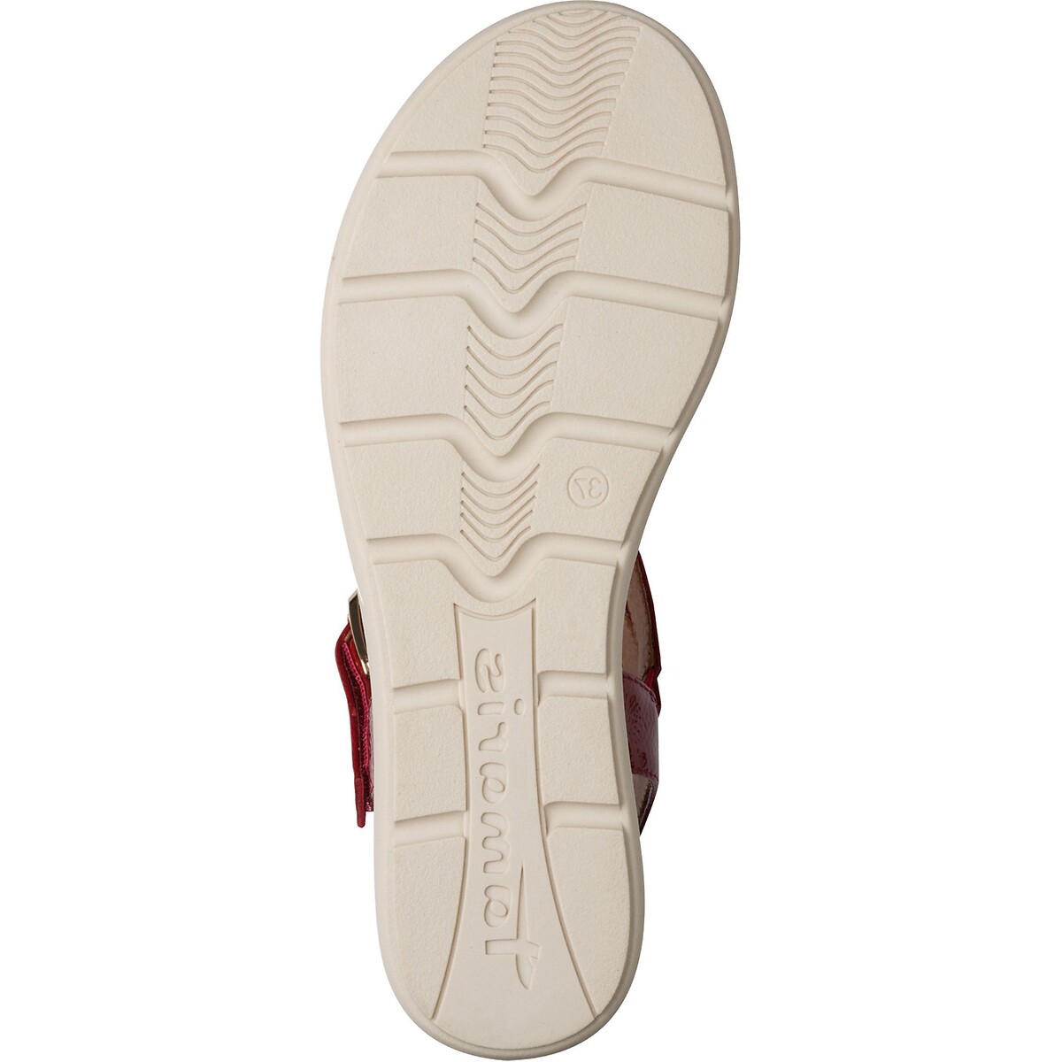 Sandalen met sleehak gelakt rood, TAMARIS