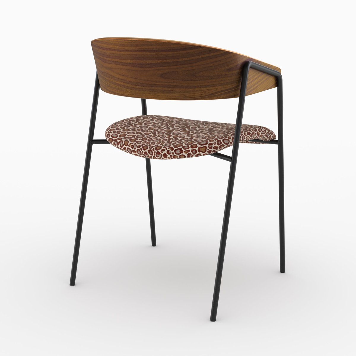 Lot de 2 chaises en tissu léopard - ESMÉE bordeaux léopard, MAISON PAVANE
