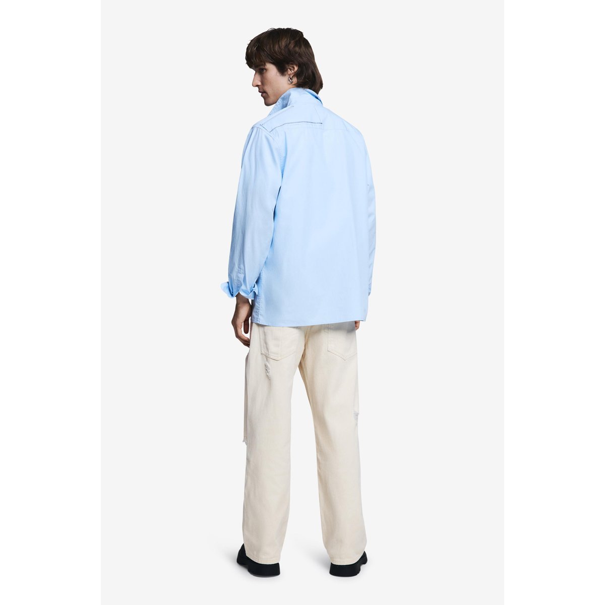 Chemise surpiquée brodée bleu, DESIGUAL