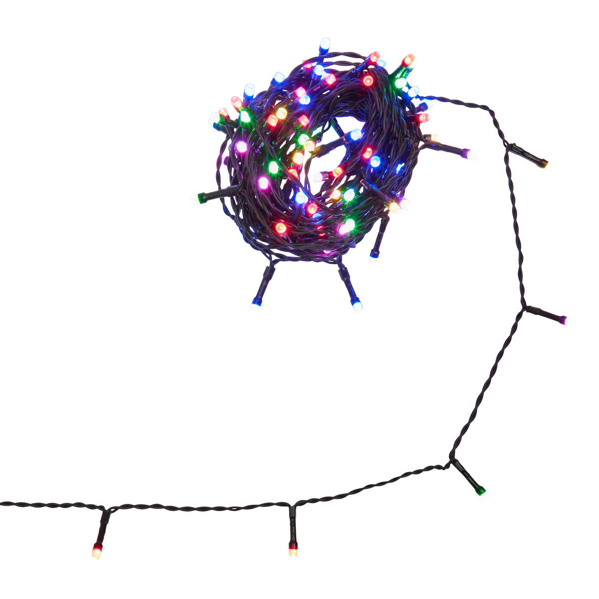 Guirlande lumineuse d'extérieur 10 m 100 LED changement de couleur 8 fonctions avec télécommande et minuteur sur secteur multicolore, FEERIC LIGHTS & CHRISTMAS