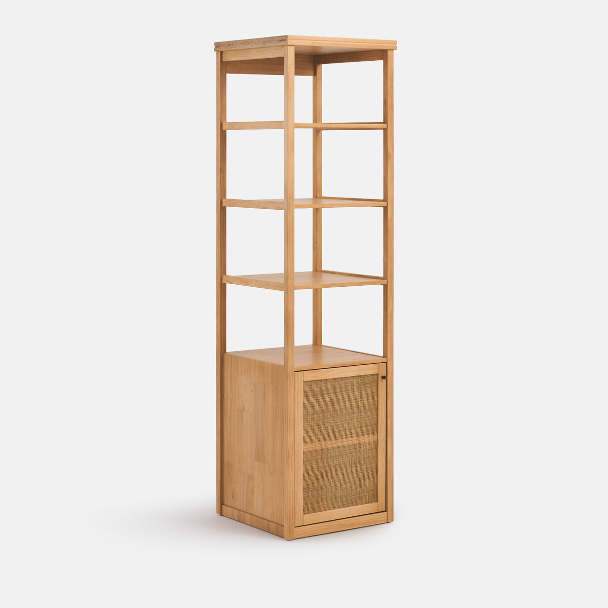 Modulo guardaroba, 1 anta, 3 ripiani, pino massiccio e canna, GABIN naturale , LA REDOUTE INTERIEURS