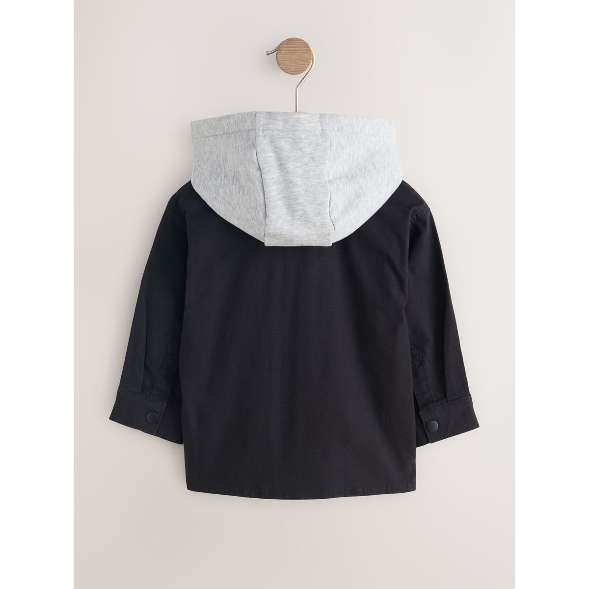 Surchemise à capuche et t-shirt en sergé ripstop noir, NEXT