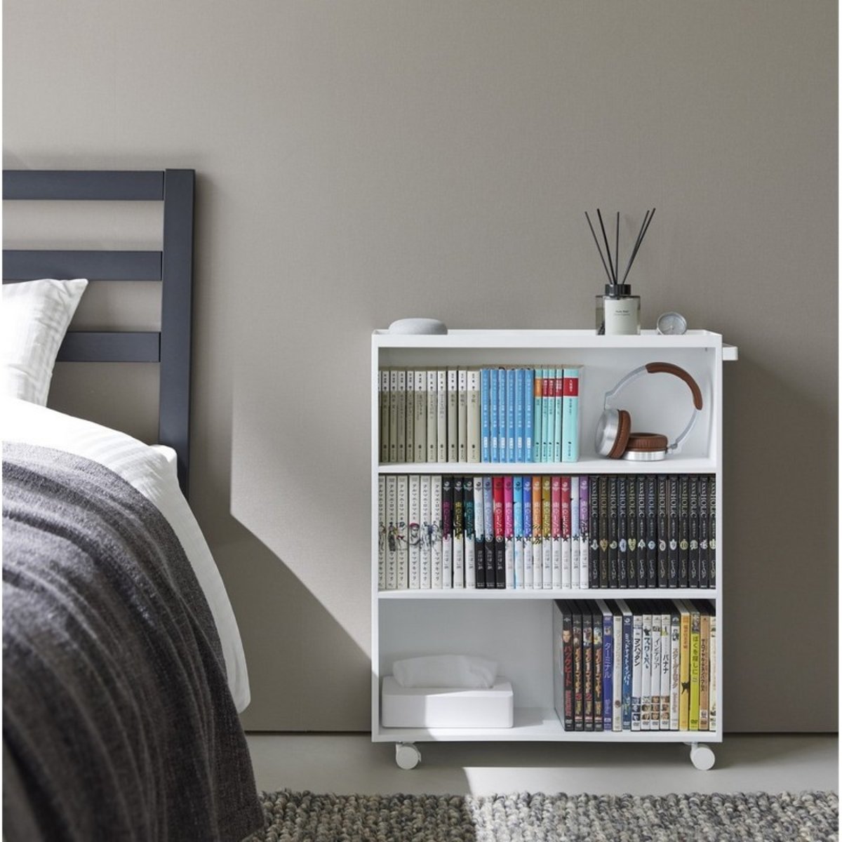 Etagère compacte rangement design acier blanc, YAMAZAKI