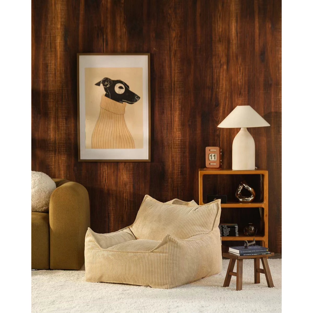 Club Pouf Fauteuil Ado en Velours Côtelé brown sugar, WIGIWAMA