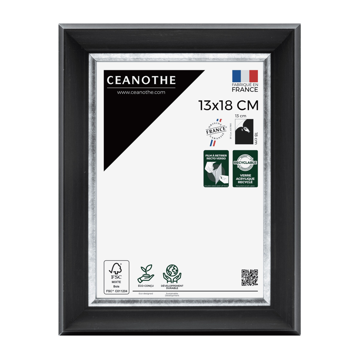 Cadre Photo En Résine Recyclée PANDORE argent, CEANOTHE