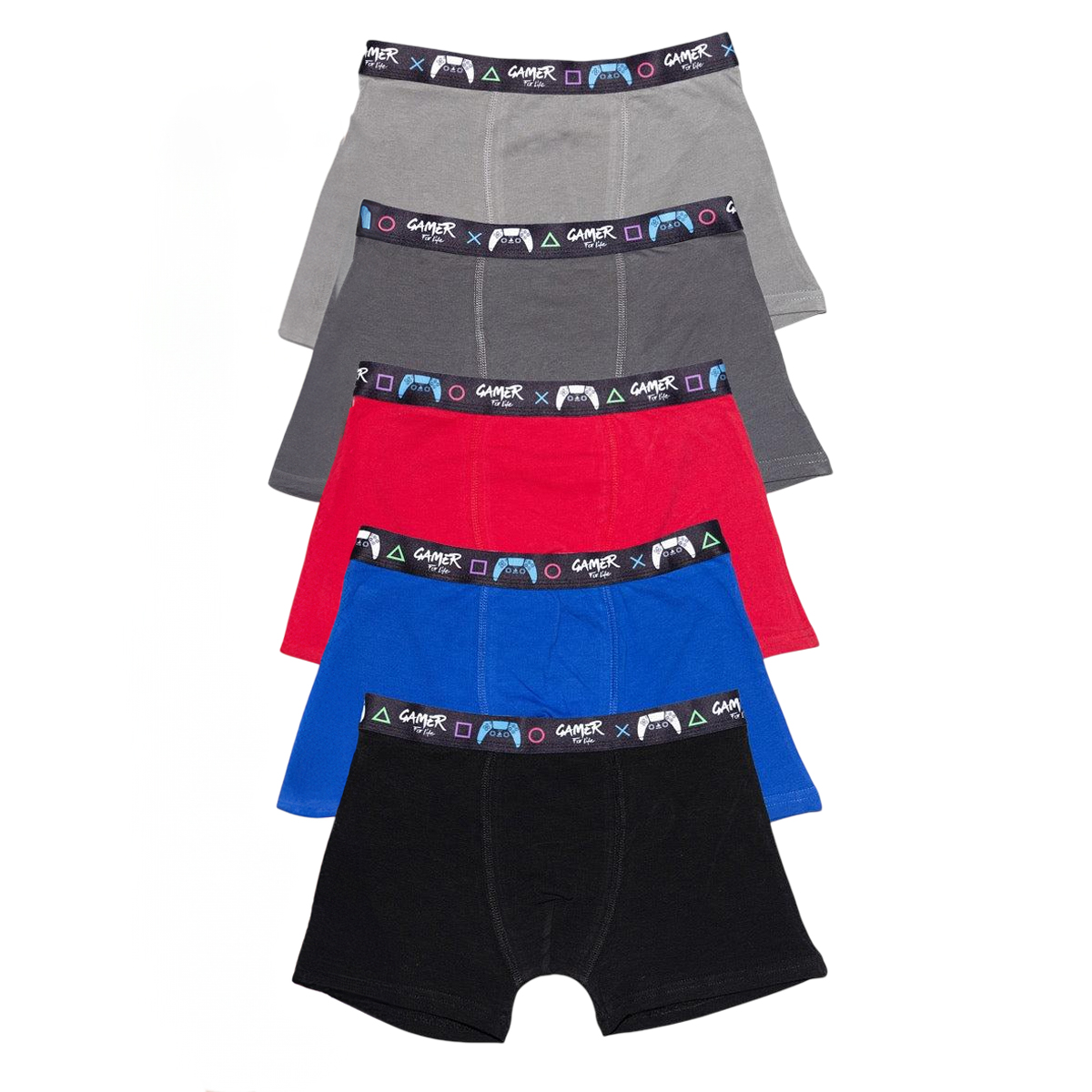 Boxers gris / gris foncé / rouge / bleu roi / noir, FLOSO