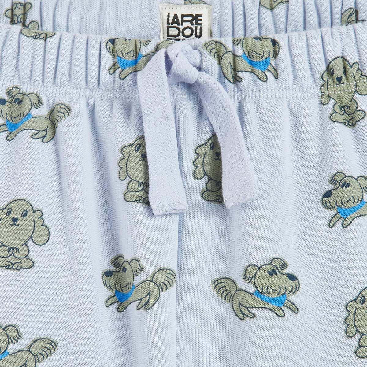 Pyjama en molleton, imprimé chiens bleu clair, LA REDOUTE COLLECTIONS