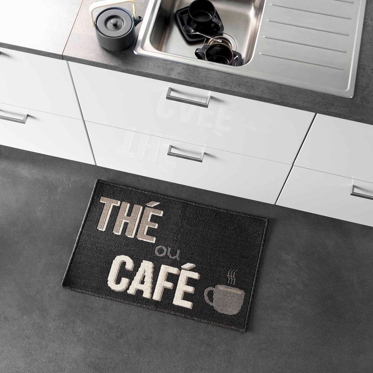 Tapis de cuisine Petit Déjeuner noir, EDEN