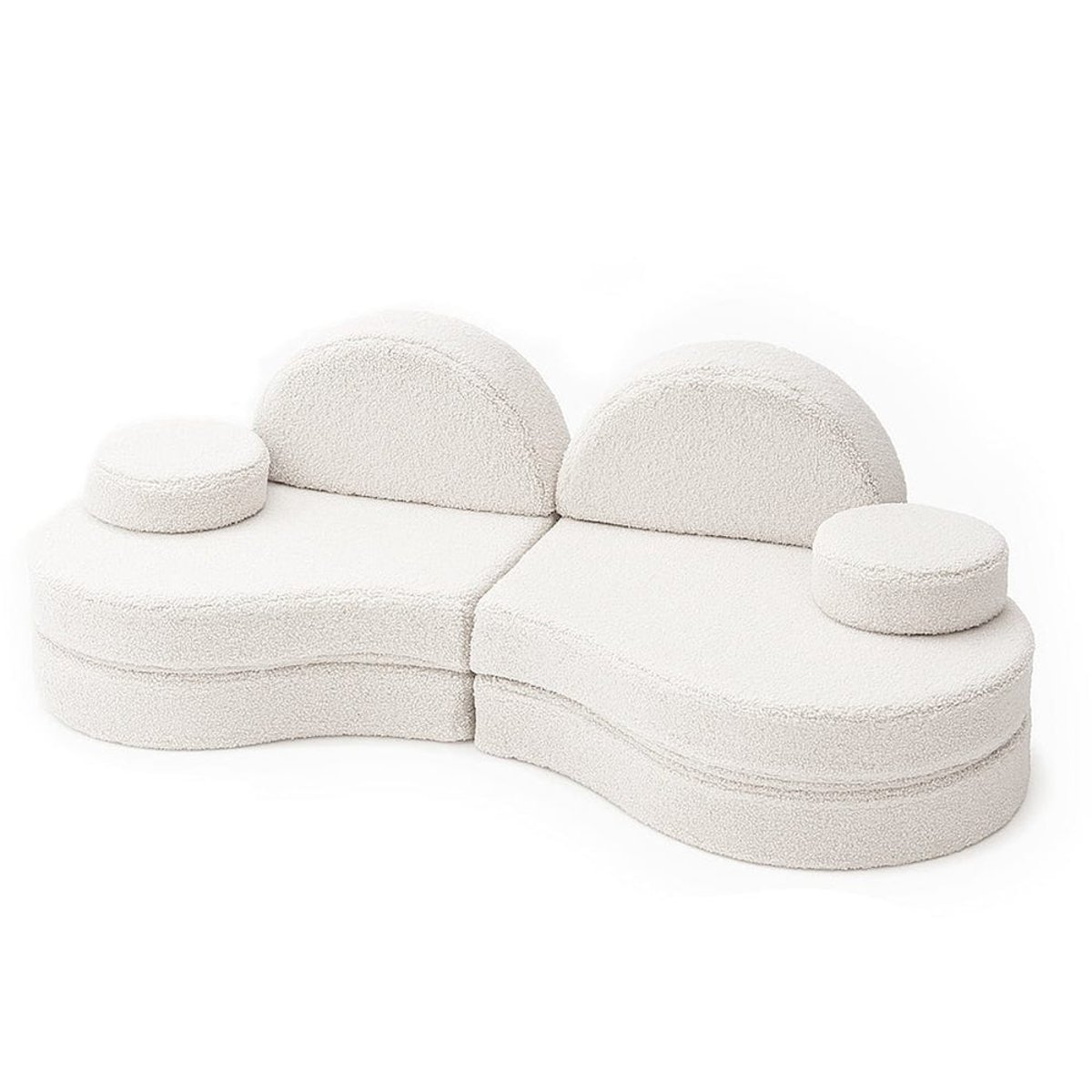 Canapé Lunato doux enfant 6 pcs BEARLY blanc, MEOW BABY