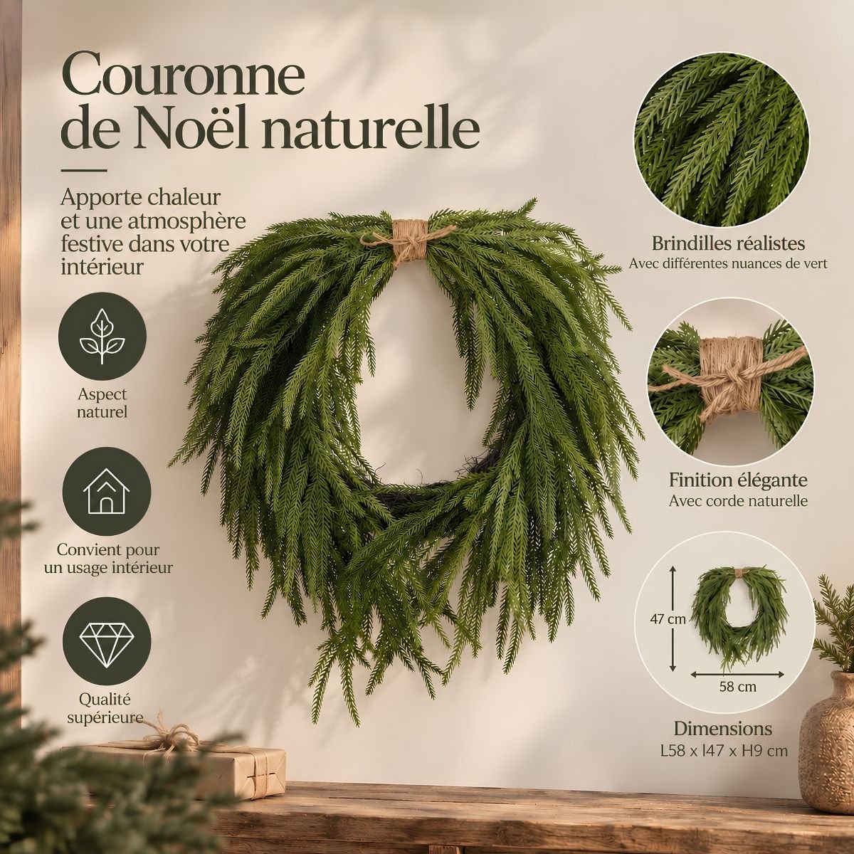 Couronne vert, MICA DECORATIONS